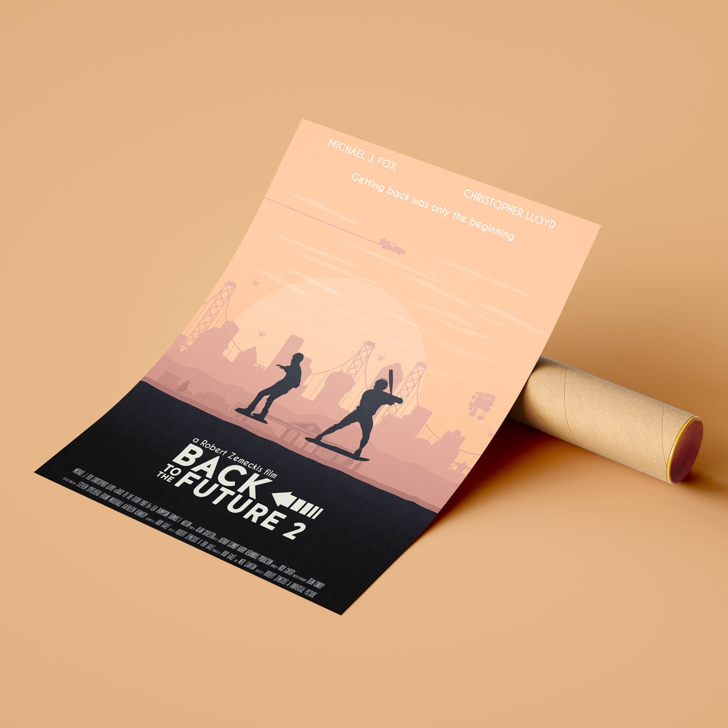 Affiche minimaliste "Back to the Future Part II"