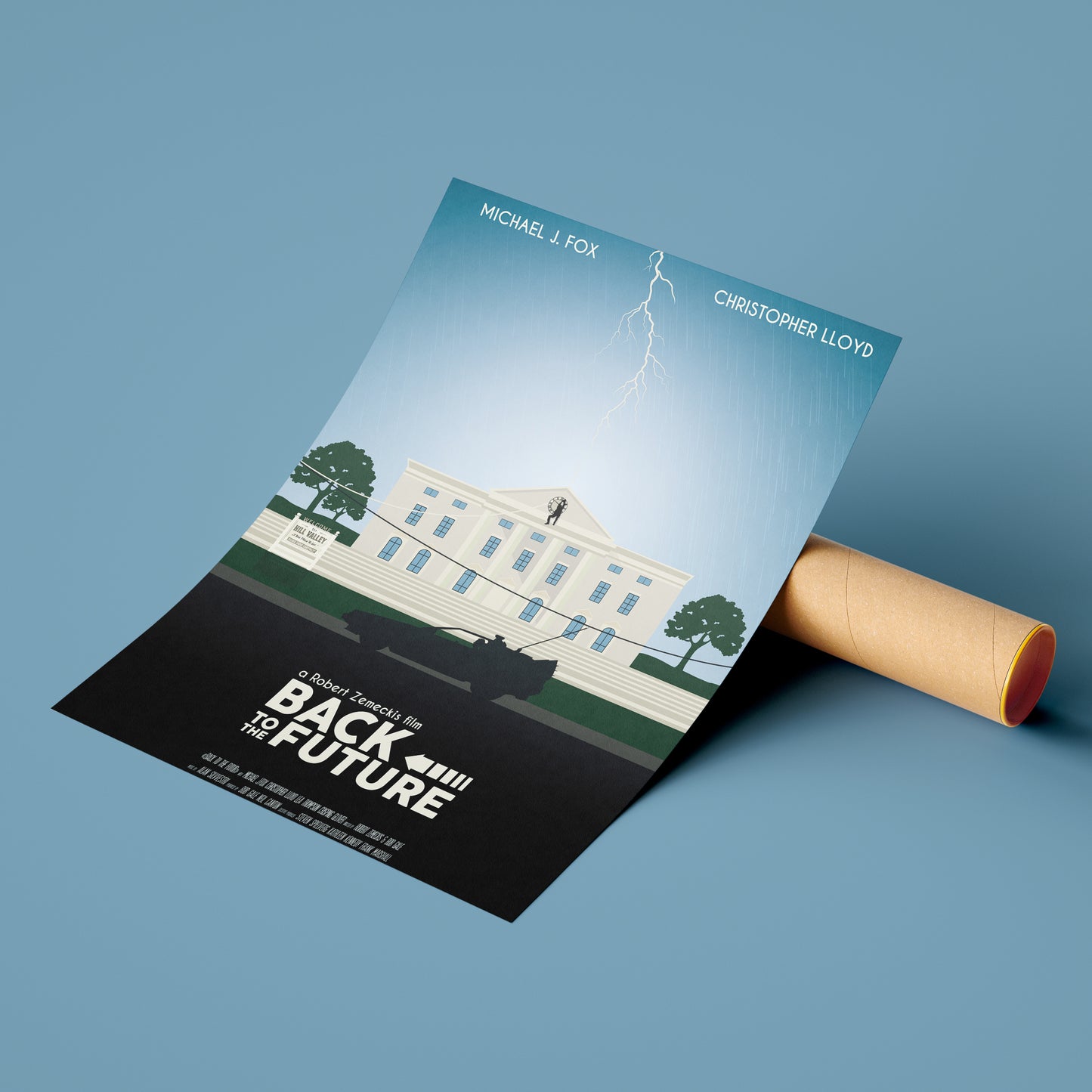 Affiche minimaliste "Back to the Future"