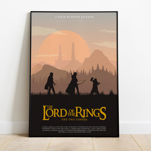 Affiche minimaliste "Lord of the Rings - The Two Towers"