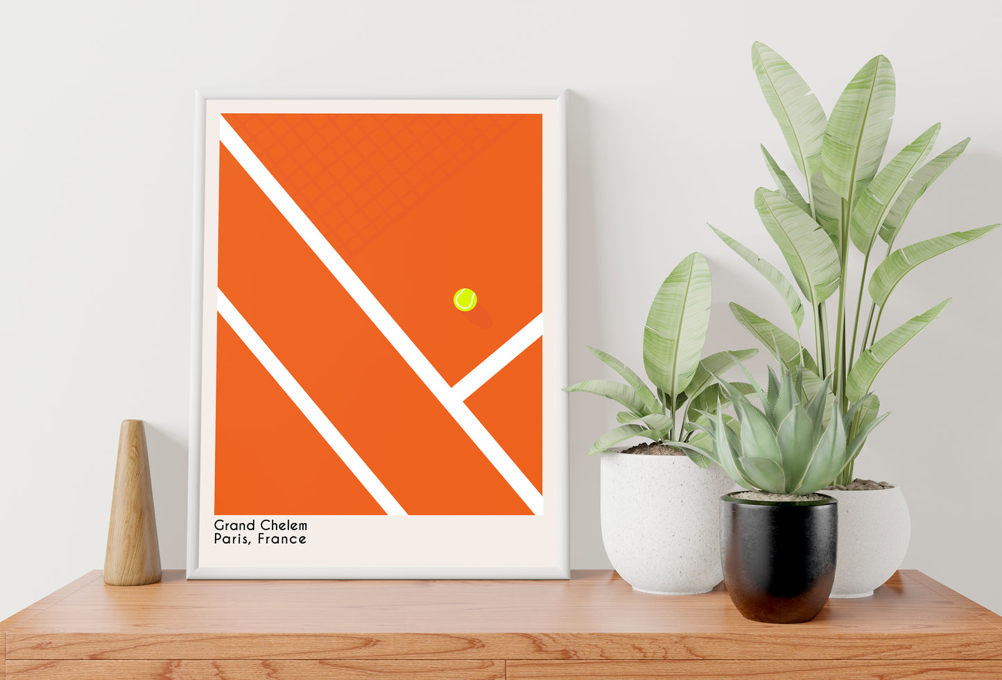 Affiche minimaliste Roland Garros (Grand Chelem Series)