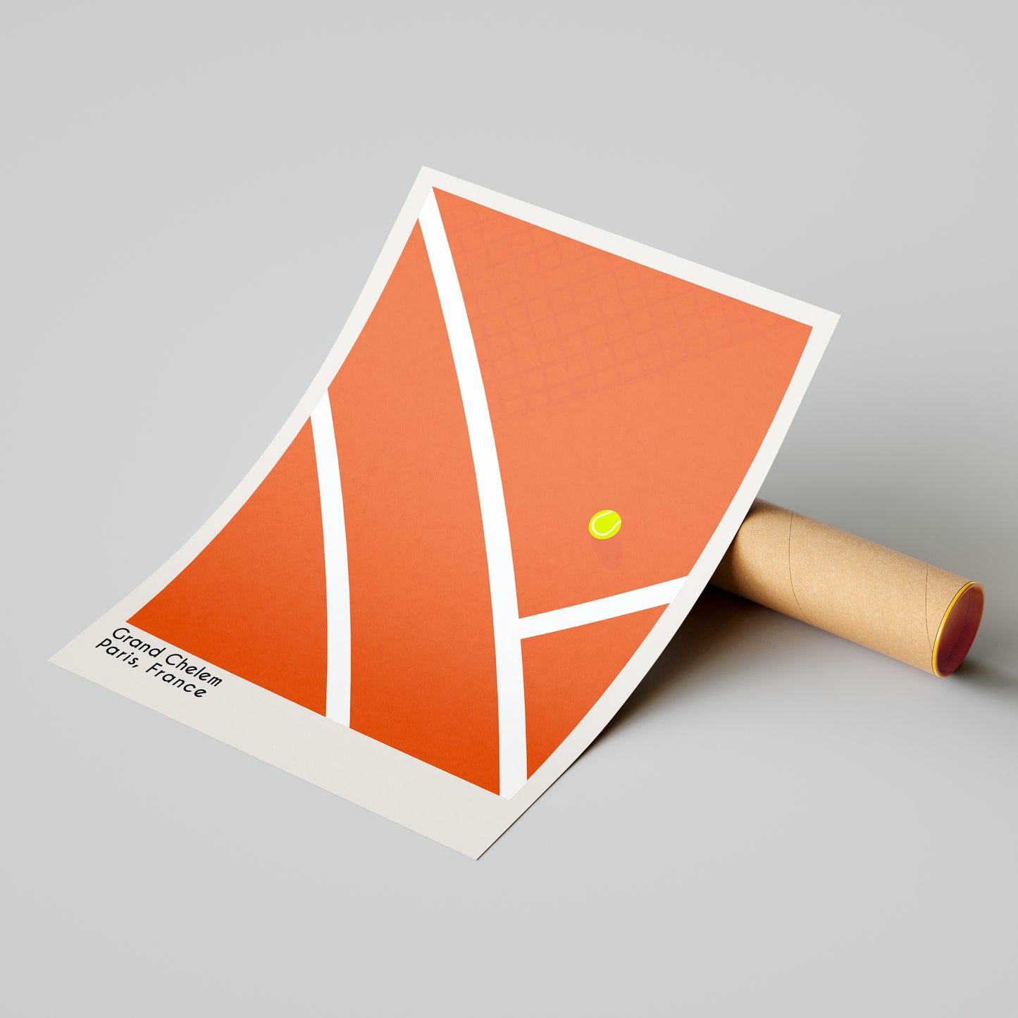 Affiche minimaliste Roland Garros (Grand Chelem Series)