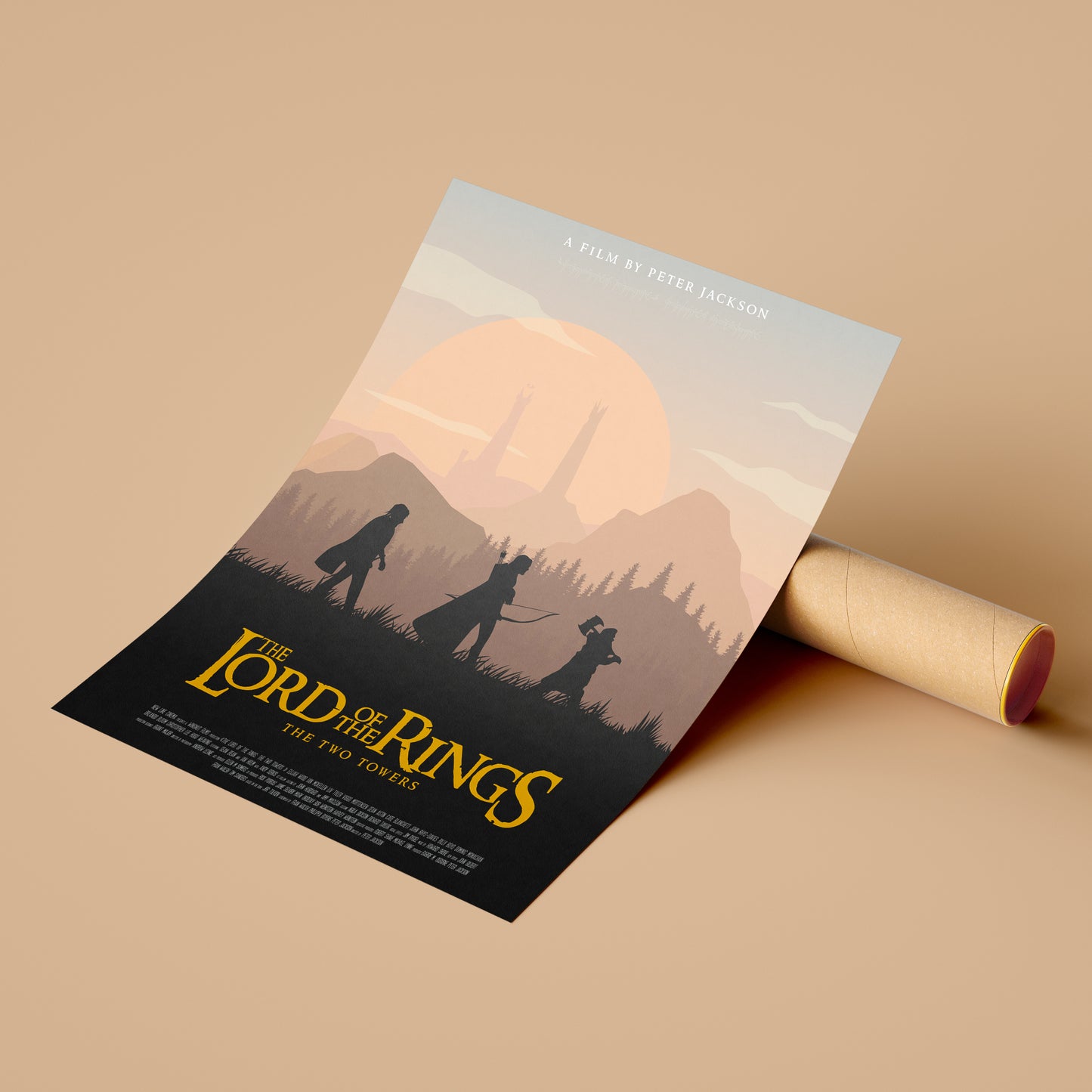 Affiche minimaliste "Lord of the Rings - The Two Towers"