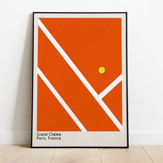 Affiche minimaliste Roland Garros (Grand Chelem Series)